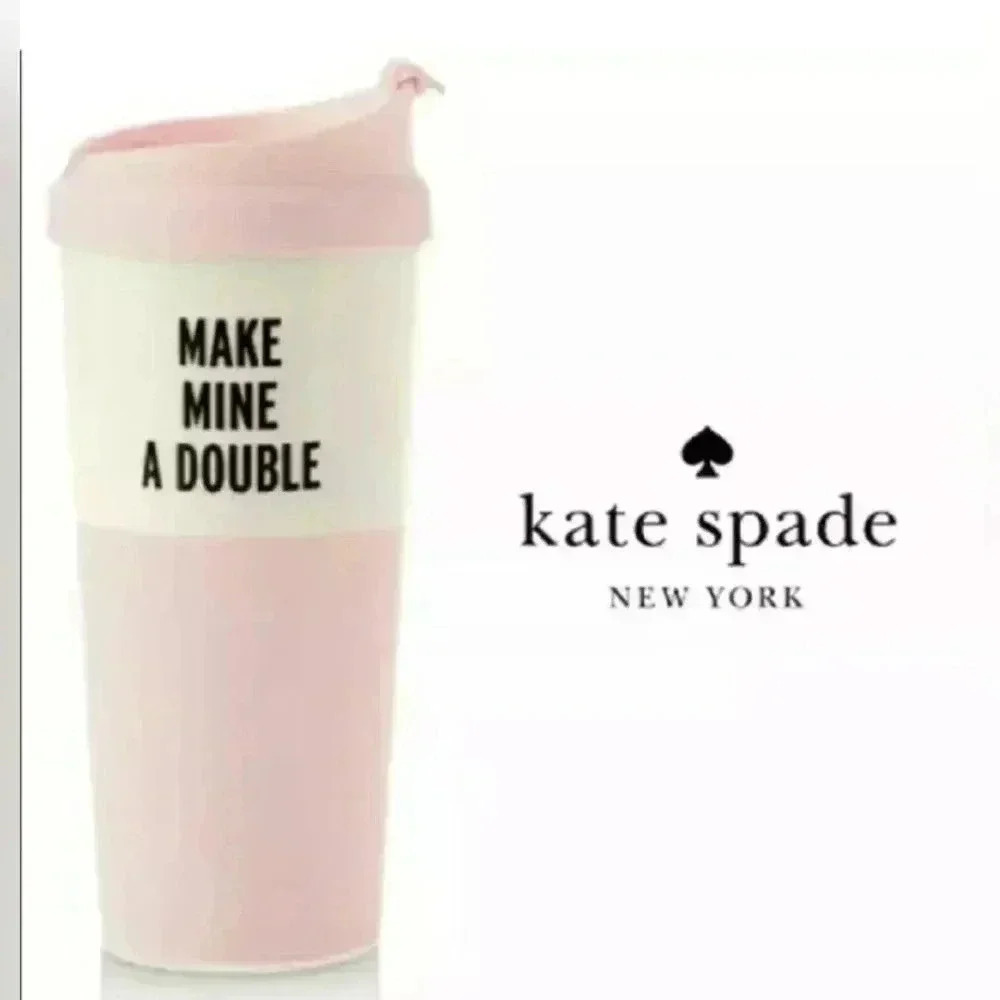 Kate spade ny Make  Mine a Double Insulated Thermal Travel Mug Tumbler 16 Oz EUC